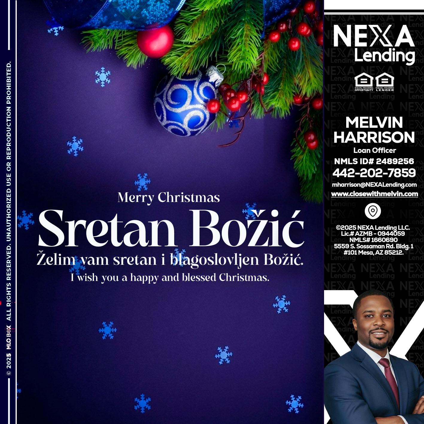 Sretan Božić - Melvin Harrison -Loan Officer