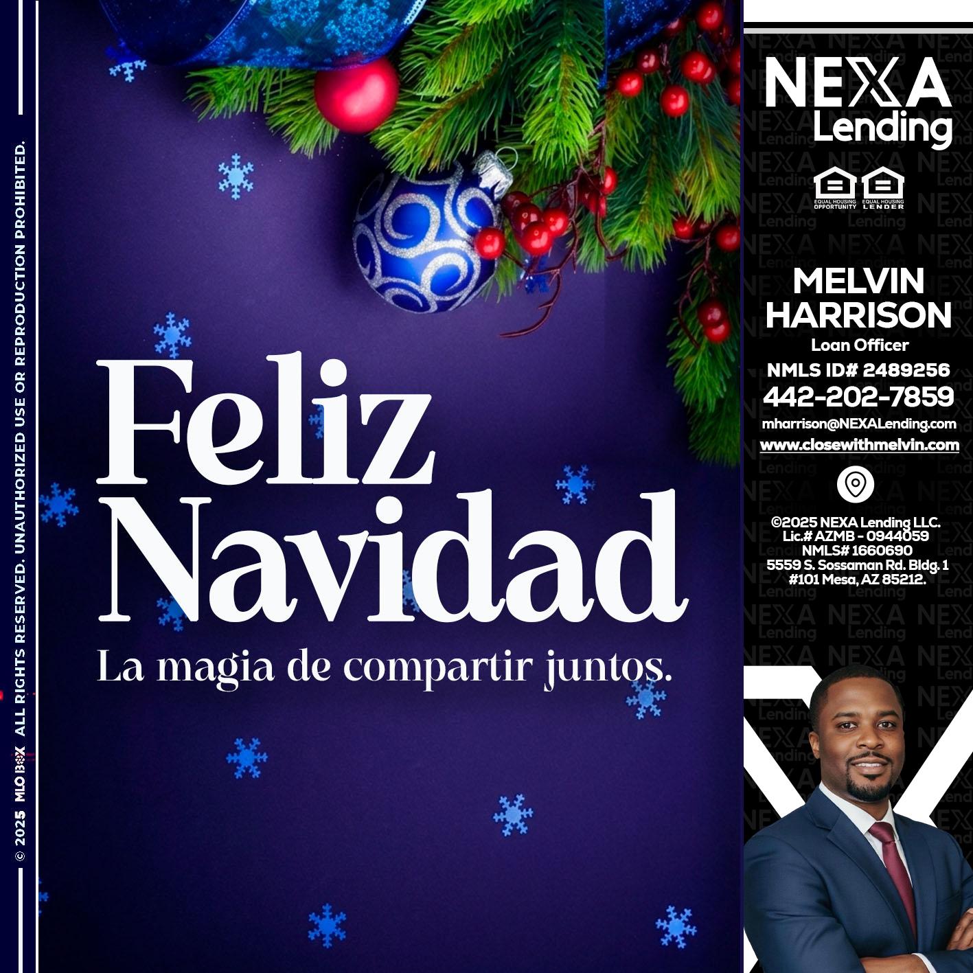 FELIZ NAVIDAD - Melvin Harrison -Loan Officer