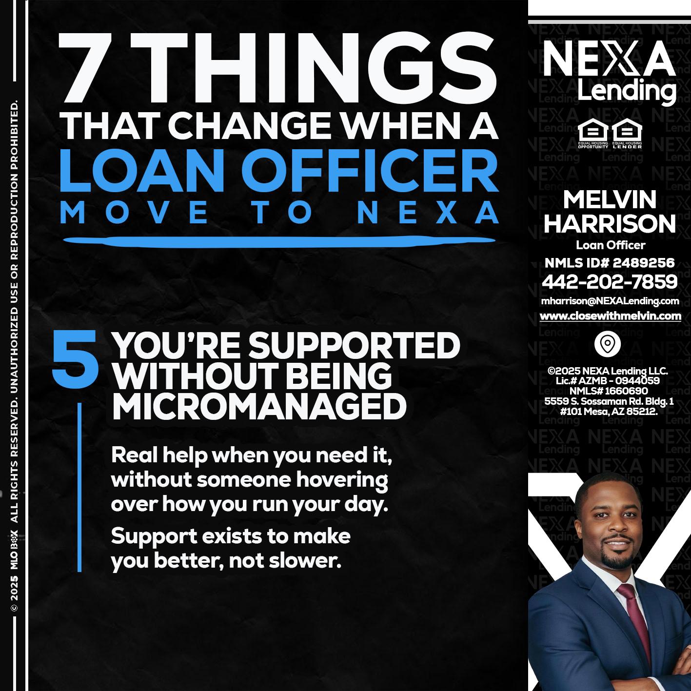 7 THINGS (5) - Melvin Harrison -Loan Officer