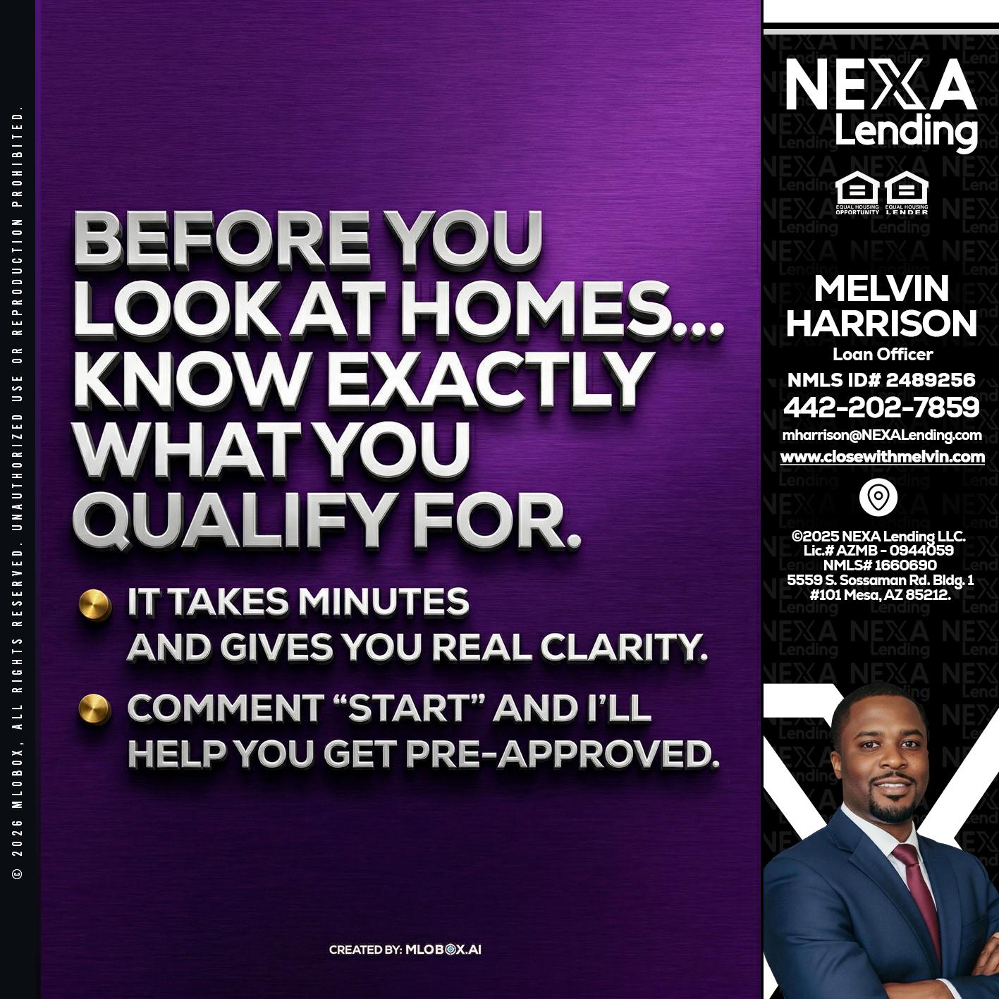 BEFORE YOU - Melvin Harrison -Loan Officer
