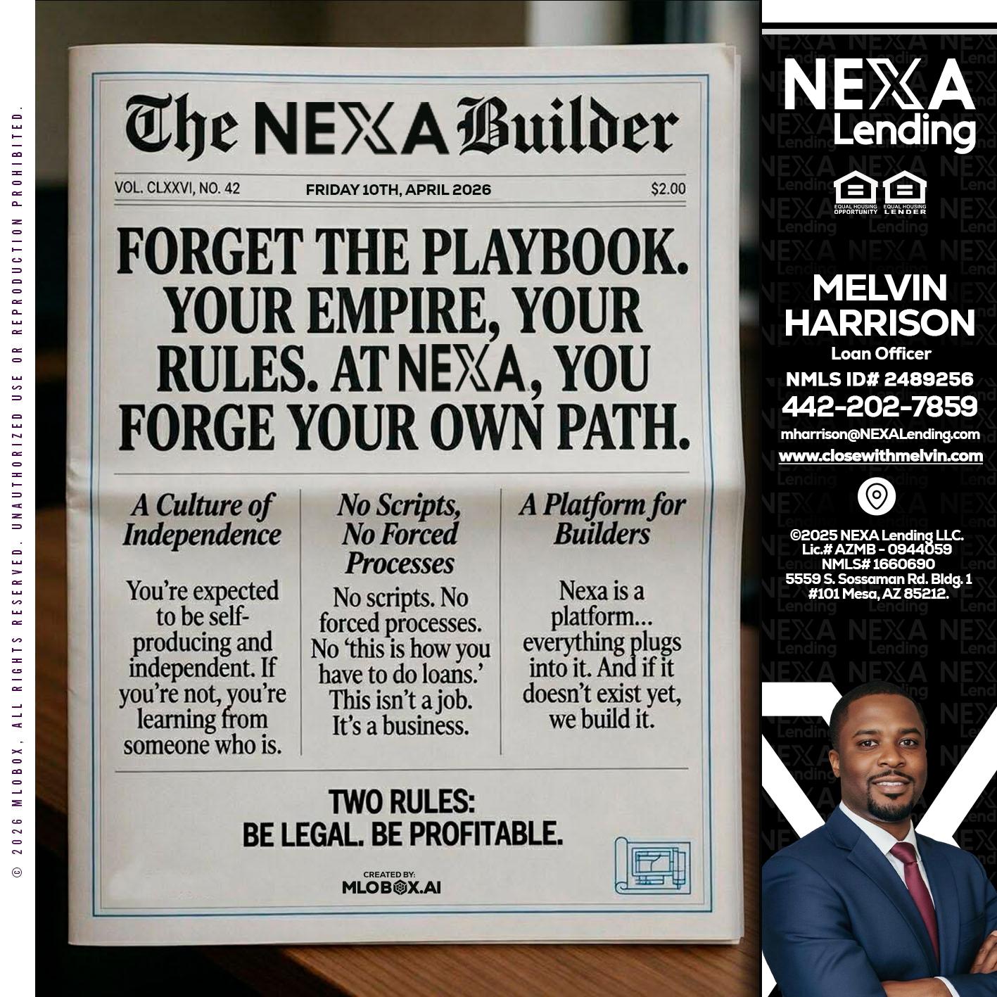 THE NEXA BUILDER - Melvin Harrison -Loan Officer