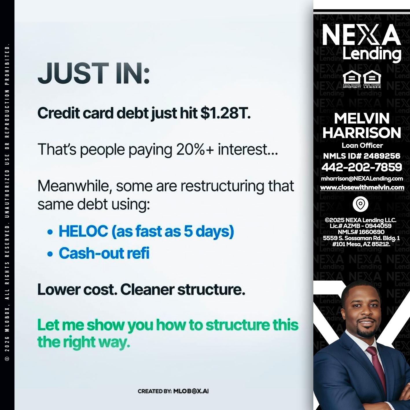 JUST IN - Melvin Harrison -Loan Officer